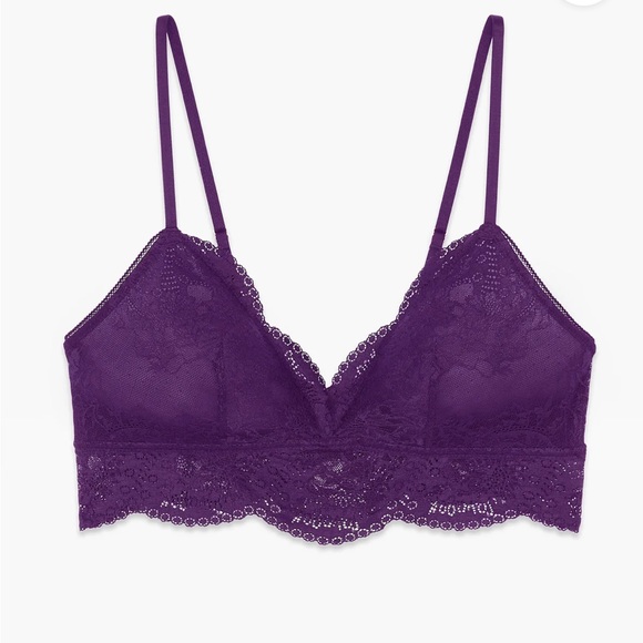 Savage X Fenty Purple Galaxy Haute Lace Triangle Bralette Thong & Brazilian Set - Picture 8 of 17